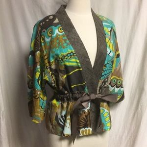 Trina Turk Resort Wear Silk and Linen Jacket